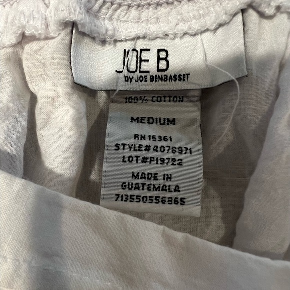 Joe B Juniors Size Medium White Black Embroidered Cotton Pull-On Skirt - Picture 5 of 6